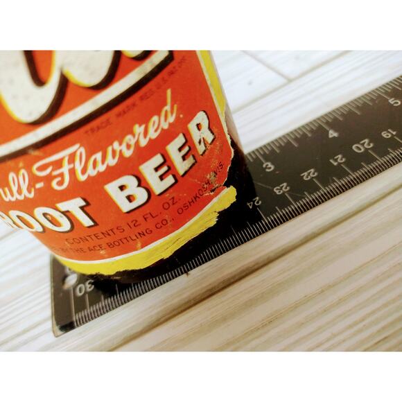 VTG R-La Root Beer 12oz Soda Bottle - Ace Bottling - Paper Label - RARE ^ - Picture 9 of 13